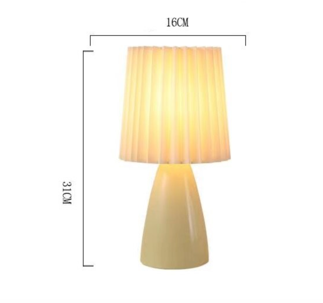 Classic Korean Style Ceramic Pleated Table Lamp