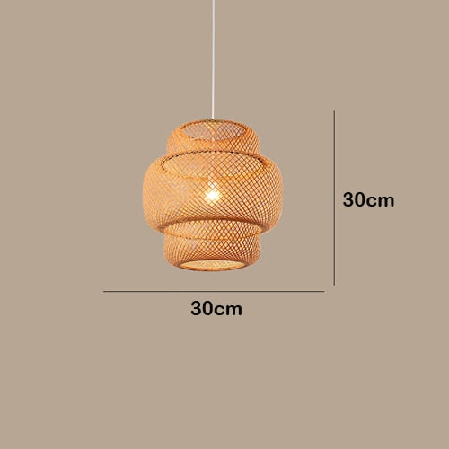 Modern Bamboo Hand Woven Bamboo Art E27 Chandelier Dining Rroom Bamboo Lantern Chandelier Bedroom Loft Luminaire Hang Lamp