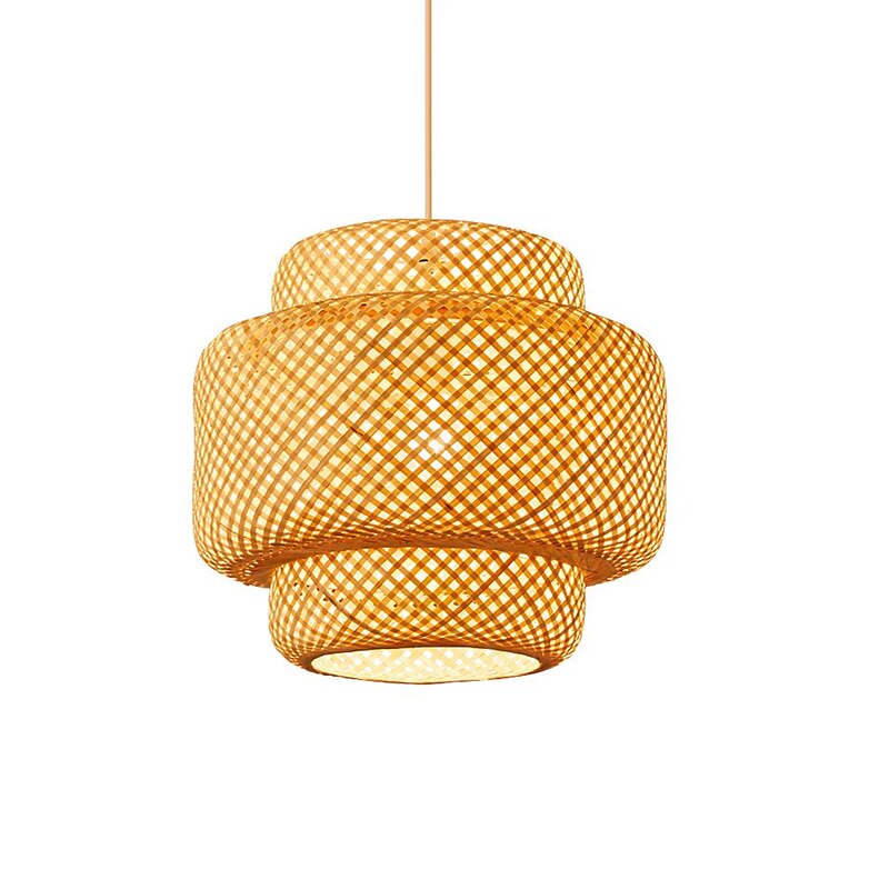 Modern Bamboo Hand Woven Bamboo Art E27 Chandelier Dining Rroom Bamboo Lantern Chandelier Bedroom Loft Luminaire Hang Lamp