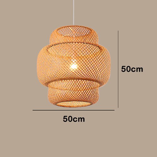 Modern Bamboo Hand Woven Bamboo Art E27 Chandelier Dining Rroom Bamboo Lantern Chandelier Bedroom Loft Luminaire Hang Lamp