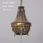 Rustic Iron and Wood Bead Light Fixtures