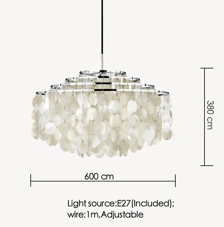 Luxury Shell Chandelier Gold/Chrome E27 Lights Living Room Restaurant Hanging Light Fixtures Hotel Bedroom Luminaire Suspension