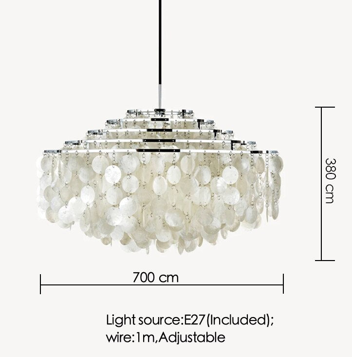 Luxury Shell Chandelier Gold/Chrome E27 Lights Living Room Restaurant Hanging Light Fixtures Hotel Bedroom Luminaire Suspension