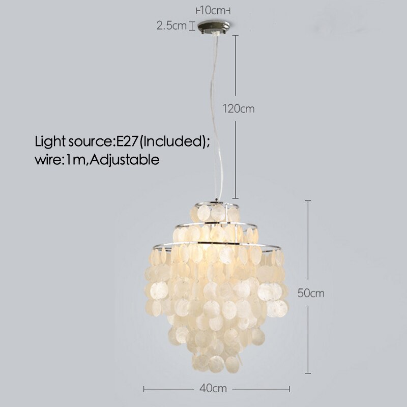 Luxury Shell Chandelier Gold/Chrome E27 Lights Living Room Restaurant Hanging Light Fixtures Hotel Bedroom Luminaire Suspension