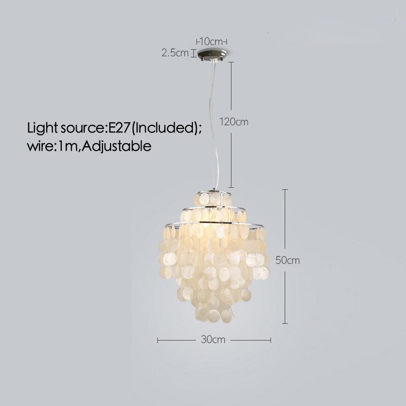 Luxury Shell Chandelier Gold/Chrome E27 Lights Living Room Restaurant Hanging Light Fixtures Hotel Bedroom Luminaire Suspension