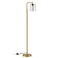 Nordic Vertical Metal LED Floor Lamp with Glass Shade