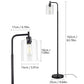 Nordic Vertical Metal LED Floor Lamp with Glass Shade