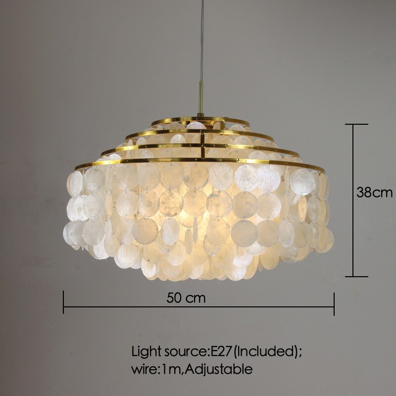 Luxury Shell Chandelier Gold/Chrome E27 Lights Living Room Restaurant Hanging Light Fixtures Hotel Bedroom Luminaire Suspension