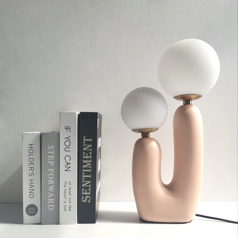 Postmodern Frosted Glass Globe Table Lamp