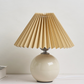 Japanese Style Mini Ceramic Table Lamp with Pleated Shade