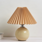 Japanese Style Mini Ceramic Table Lamp with Pleated Shade