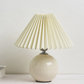 Japanese Style Mini Ceramic Table Lamp with Pleated Shade