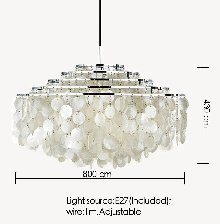 Luxury Shell Chandelier Gold/Chrome E27 Lights Living Room Restaurant Hanging Light Fixtures Hotel Bedroom Luminaire Suspension